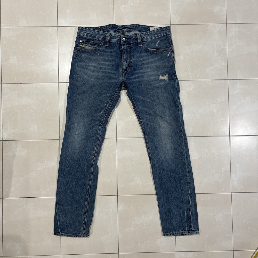 Diesel Jeans Thanaz Adidas Collab Mens 36x32 Slim Fit Straight Leg Distressed